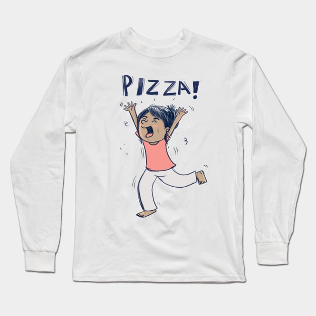 All hail for Pizza - funny quote t shirt Long Sleeve T-Shirt by sanscribes